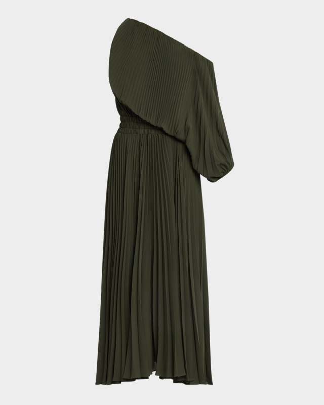 Mara Pleated Asymmetric Dress